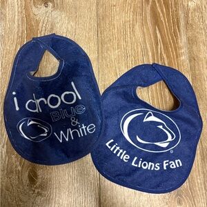PSU Blue and White Baby Bib Set